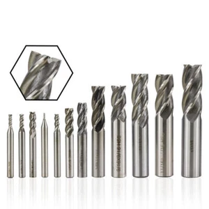 HSS 4 Flute End Mill CNC Router Bit Straight Shank Milling Bit 1/16'' 1/8" 3/8" - Picture 1 of 12