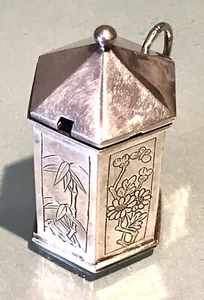 Vintage Antique Unknown Marked SM CoinSilver Hexagonal Form Lidded Sugar Box Old - Picture 1 of 10