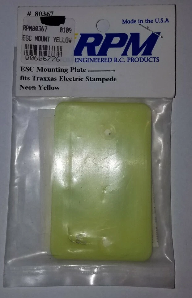 RPM Esc Mounting Plate Neon Yellow Traxxas Stampede 2wd Truck Vintage 80367 - Image 1 of 1