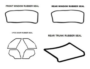Mercedes Benz W110 FULL DOOR WINDOW TRUNK RUBBER SEAL Gaskets 190 190D SET OF 7 - Picture 1 of 1