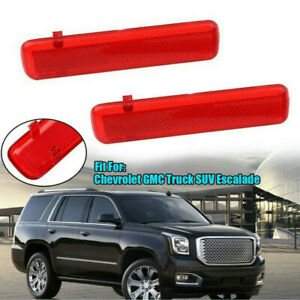 2x Red Panel Light Lens Reflector Rear Door For Chevrolet GMC Truck SUV Escalade