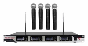 Rockville RWM4200VH VHF (4) Wireless HandHeld Microphones 4 Church Sound Systems - Picture 1 of 8