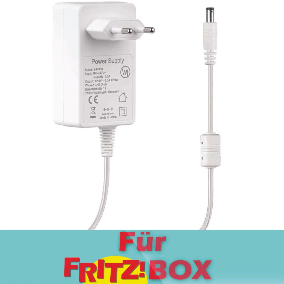 Netzteil extra lang 3m für AVM FRITZ!Box WLAN Router Repeater 12V / 3,5A weiss - Bild 1 von 4