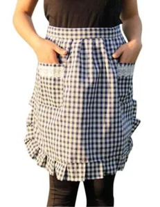 Women's Half Bistro Kitchen Apron Waist Pocket Cooking Baking Restaurant - Picture 1 of 3