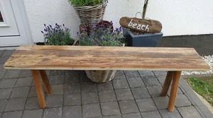 Nostalgie Blumenbank Gartenbänkchen Hartholz 42x120x25cm Retro Antik Look Neu n1 - Bild 1 von 5