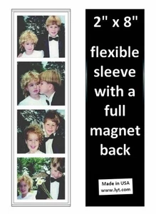 100 Magnetic Photo Booth Frames 2x8 Full Magnet Back, white/black, free ship - Picture 1 of 6
