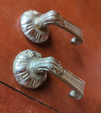 2 Matching Vintage Heavy Solid Knob Handles Bath Sink Tub Salvage Repurpose Cover