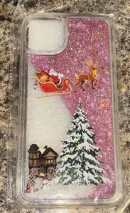 Santa Claus Christmas Tree Quicksand Shell Cover Cases For iPhone 14 Plus - Photo 1 sur 3