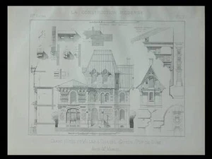 CHATEL GUYON, GRAND HOTEL VILLA - 1894 - PLANCHE ARCHITECTURE - MARCEL - Picture 1 of 1