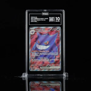 ETIQUETA 10 Gengar ex 193/162 Fuerzas Temporales Holo Arte Completo Ultra Raro Gema Como Nuevo - Imagen 1 de 4