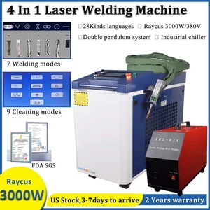 Raycus 3000W Laser Welding Cutting Machine Double Pendulum Rust Oil Remove 380V - Picture 1 of 19