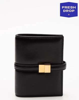 RRP€340 MARNI Leather Bifold Wallet Black Logo Lightly Padded Made in Italy - Image 1 of 4