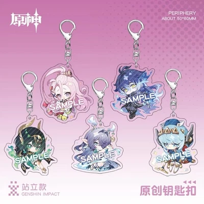 Genshin Impact Lauma Aino Ineffa Nefer Flins Acrylic Keychain Keyring Bag Charms - Image 1 of 4