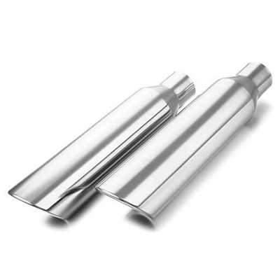  Выпускной наконечник 2,5 дюйма впуск 4 дюйма выпуск 2 шт 17 дюймов длиной от 2,5 до 4 дюймов длиной 17 дюймов полированный - Изображение 1 из 4