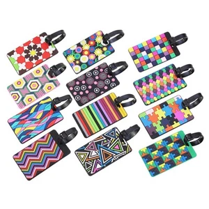 12 Pieces Luggage Tags Assorted Travel Suitcase Labels Business ID Card Holder - Picture 1 of 8