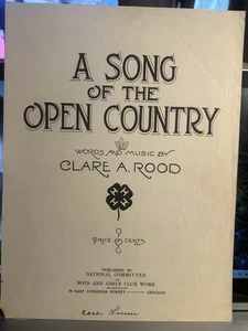 I 1933 Fraternal Sheet Music BOYS AND GIRLS CLUB ‘Song Of The Open Country’ - Picture 1 of 2