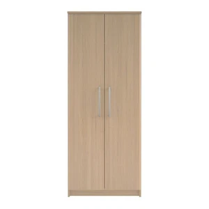 Tall 2 Door Beach Effect Wardrobe With Shelf - Picture 1 of 4