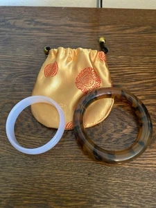 Zwei Vintage Armreif Armbänder Schildpatt und Rosa Farbe - Bild 1 von 8