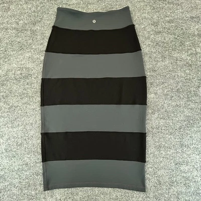 Falda Lululemon Mujer 4 Negra Gris Yoga Sobre Falda Ajustada Athleisure Resort Foto 1 de 4