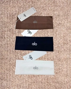 Alo Yoga Headbands Set of 3 Black White Brown Fitness Hair Bands Authentic NWT - Picture 1 of 6