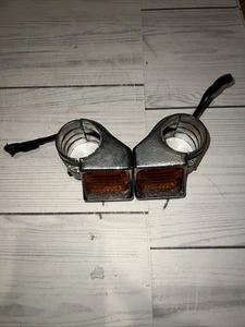 84 Harley Davidson XLH 1000 Sportster front fork clamp on turn signals - Picture 1 of 6