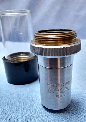 Zeiss Jena Mikroskop Objektiv Apochromat 6,3/0,20  160/- - Bild 1 von 4