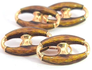 CARTIER 18k Yellow Gold and Enamel Cufflinks Made in Italy Estate  Circa 1940's - Picture 1 of 11