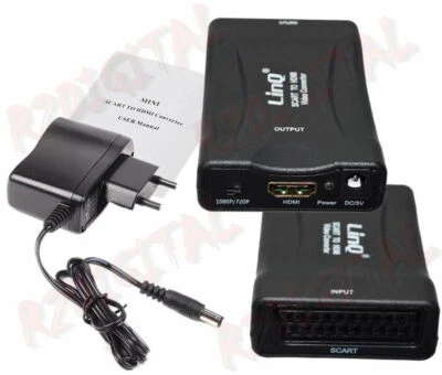 CONVERTITORE ADATTATORE SCART HDMI VIDEO FHD HD 1080P AUDIO DIGITALE ANALOGICO - Immagine 1 di 4