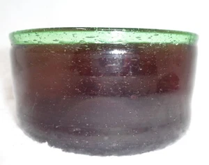 Vaso Bubble Art in Vetro Marrone con Cerchio Verde - Foto 1 di 4