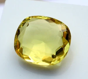 69 Ct Cushion Cut Natural Certified Brazilian Yellow Topaz Loose Gemstone - Picture 1 of 7