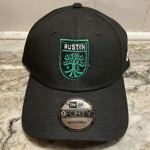 Men's New Era Black Austin FC Soccer 9FORTY Adjustable Hat Cap NWT