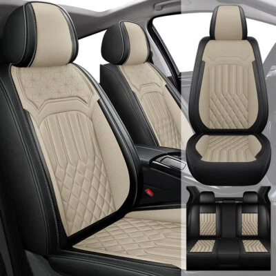 Car Seat Covers PU Leather Front+Rear Pad For Subaru Forester 2000-2024 Beige Foto 1 de 4