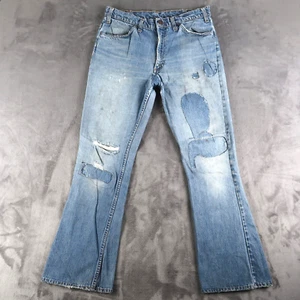 Parches de jeans vintage años 60 70 Levi’s 646 Big E naranja pestaña 32x30 acampanados reparados - Imagen 1 de 21