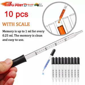 10xGlass Stain Liquid Droppers Medicine Essential Oil Craft Eye Dropper Pipettes - Picture 1 of 9