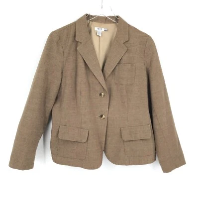 IZOD женщин Blazer куртка PL маленький большой коричневый длинным рукавом однобортный - Изображение 1 из 4