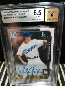2015 Bowman Draft - Chrome Draft Pick Autographs #BCAWB Walker Buehler-Graded - Bild 1 von 4