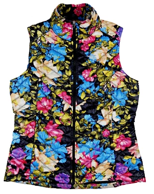 The North Face Women’s Thermoball Vest TNF Black Floral C777 Sz LARGE MINT! - Image 1 of 4