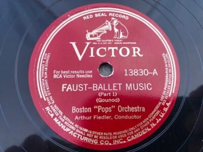Boston “Pops” Orchestra 78rpm Single 12-inch Victor Records #13830 Faust - Image 1 of 4