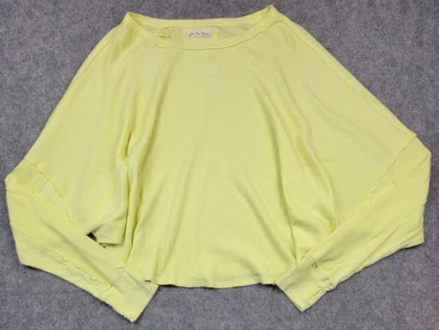 Free People We The Free 衬衫女式大号黄色麦克风保暖全新带标签 — 第 1/4 张图片