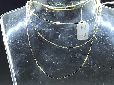 Nuevo collar de cadena de caja de lujo de plata de ley .925 de 30" de oro amarillo Kt para mujer Foto 1 de 4