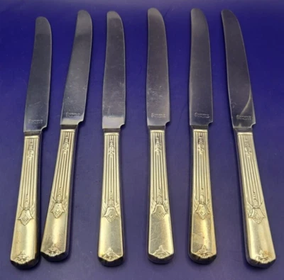6 cuchillos de cena plateados International Guild CADENCE 1932 Wm Rogers 9 1/2" Foto 1 de 4