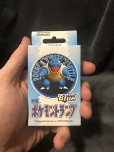Pokemon Playing Cards Blue Poker Deck 3D Blastoise with Box 1998 Nintendo sealed - Picture 1 of 10