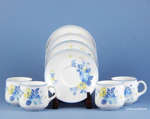 Set of 4 Cups & Saucers, SUPERB! Noritake Good Times, Progression 9081 - Picture 1 of 8