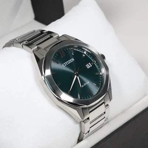 Citizen Eco-Drive Core Green Dial Stainless Steel Men's Watch BM7620-83X - Picture 1 of 9