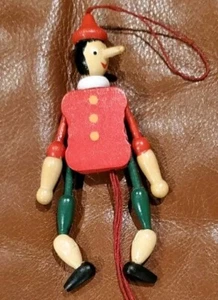 5 Inch Wooden Pinocchio Pullstring Christmas Holiday Collectible Ornament - Picture 1 of 6