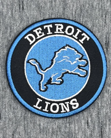 DETROIT LIONS EMBROIDERED IRON ON PATCH APPROX. 2.75” DIAMETER - FREE SHIP Cover