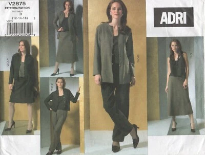 Vogue Sewing Pattern 2875 ADRI Blouson Jacket A-line Skirt Top Trousers 12 - 16 - Image 1 of 4