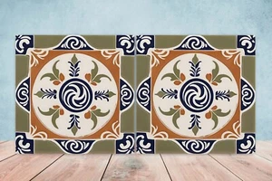 Azulejos de pared de cerámica griega - Juego de 2 azulejos de arte de cerámica para salpicadero de cocina para baño - Imagen 1 de 3
