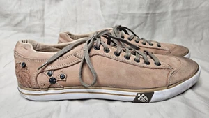 Mark Nason Lounge Shoes Sneaker Mens 10.5 Beige Leather Lace Up Studded Embossed - Picture 1 of 9