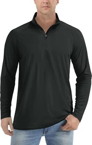 TACVASEN Men's UPF 50+ Shirts 1/4 Zip Up Sun Protection Long Sleeve Rash Guard O - Picture 1 of 35